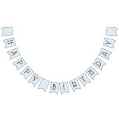 Happy Birthday Blue Irregular Stripes Vlaggetjes (Alle)