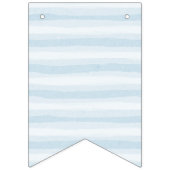 Happy Birthday Blue Irregular Stripes Vlaggetjes (Eerste vlag)