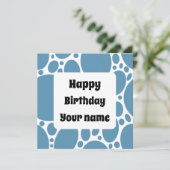 Happy birthday blue Pattern square sticker Kaart (Staand voorkant)