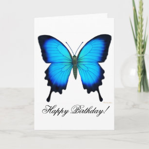 Happy Birthday Blue Ulysses Butterfly Card Kaart