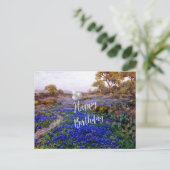 Happy Birthday - Bluebonnets at Twilight, Briefkaart (Staand voorkant)
