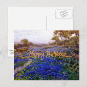 Happy Birthday, Bluebonnets bij Twilight, Briefkaart (Voorkant / Achterkant)