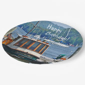 Happy Birthday Boat Papieren Bordje (Gekanteld)