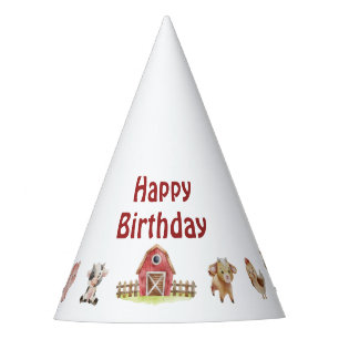Happy Birthday Boerderij Animal Party Pet Feesthoedjes