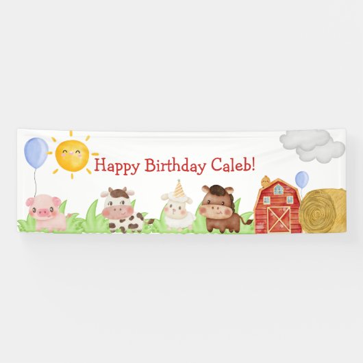 Happy Birthday Boerderij Banner (Horizontaal)