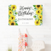 Happy Birthday Boho Sunflower | Eucalyptuspartij Spandoek (Insitu)