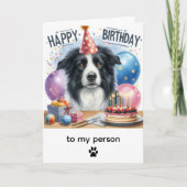 Happy Birthday Border Collie From Dog Kaart (Voorkant)