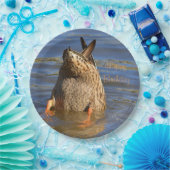 Happy Birthday Bottomes up Duck Papieren Bordje (Feest)