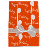 Happy Birthday Bow en Balloons Medium Cadeauzakje (Achterkant)