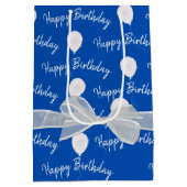 Happy Birthday Bow en Balloons Medium Cadeauzakje (Achterkant)