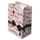 Happy Birthday Bow en Polka Dot Balloons Medium Cadeauzakje (Achterkant Gekanteld)