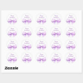 Happy Birthday Bow Lavender elegant Ronde Sticker (Vel)