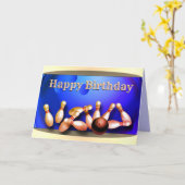 Happy Birthday Bowling Kaart (Gele Bloem)