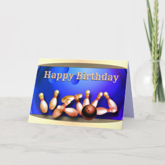 Happy Birthday Bowling Kaart