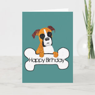 Happy Birthday Boxer Dog-kaart Kaart