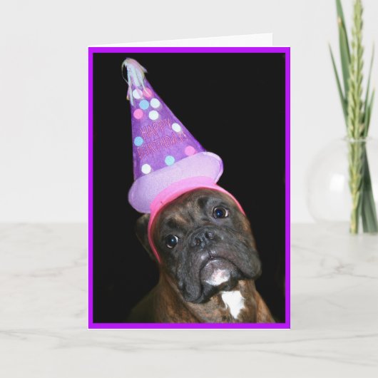 Happy Birthday Boxer Dog wenskaart Kaart (Voorkant)