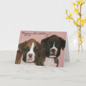 Happy Birthday Boxer Puppies wenskaart Kaart (Gele Bloem)