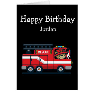Happy Birthday Boy Girl houdt van Fire Trucks