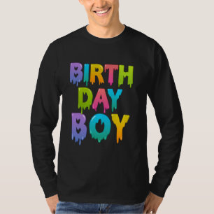 Happy Birthday Boy Schattige Slime Party Squad voo T-shirt