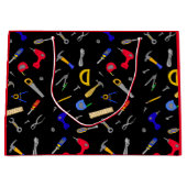 Happy Birthday Boy's Tools Collage Groot Cadeauzakje (Voorkant)