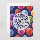 Happy Birthday Briefkaart (Voorkant / Achterkant)