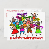 Happy Birthday Briefkaart (Voorkant / Achterkant)