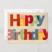 Happy Birthday Briefkaart (Voorkant / Achterkant)