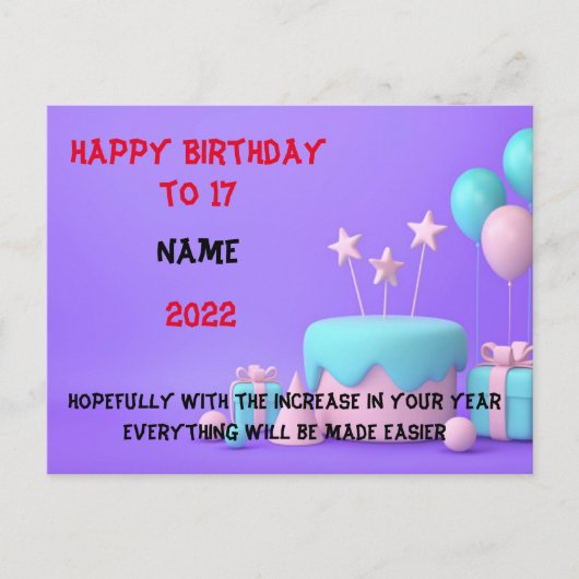 Happy Birthday Briefkaart (Voorkant)