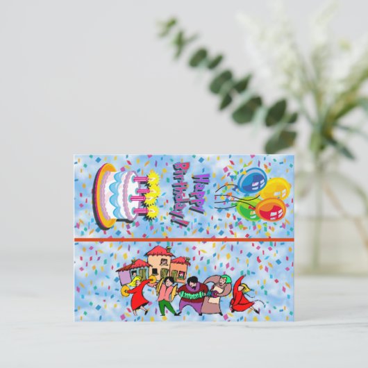 Happy Birthday Briefkaart Bladwijzer (Staand voorkant)