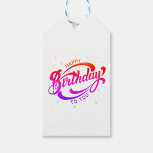 Happy Birthday Briefkaart Cadeaulabel