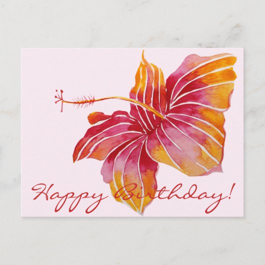 Happy Birthday | Briefkaart Floral Hawaii (Voorkant)