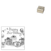 Happy Birthday Briefkaart Rubberstempel (Gestempeld)