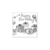 Happy Birthday Briefkaart Rubberstempel (Afrduk)