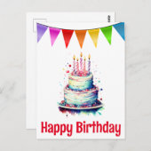 Happy birthday briefkaarten (Voorkant / Achterkant)