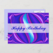 Happy Birthday bright blue Briefkaart (Voorkant / Achterkant)