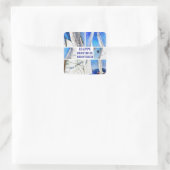 Happy Birthday Brother Artistic White Sails Vierkante Sticker (Tas)
