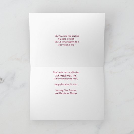 Happy Birthday Brother Kaart (Binnen)