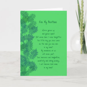 Happy Birthday Brother Original Poetry Card Kaart