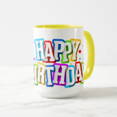 Happy Birthday Brown Artiest Mok (Voorkant rechts)