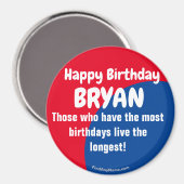 Happy Birthday BRYAN Magnet Magneet (Voorkant / Achterkant)