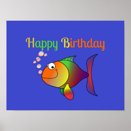 Happy Birthday, bubbelt de vis, Poster (Voorkant)