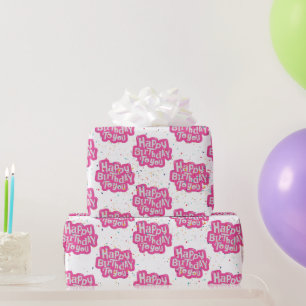 Happy Birthday Bubble Tekst Cadeaupapier