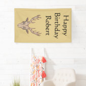 Happy Birthday Buck Deer Head Antlers Tan Spandoek (Insitu)