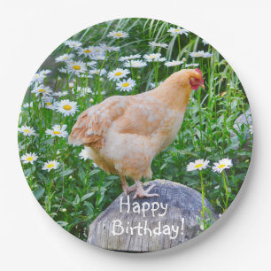 Happy Birthday Buff Orpington Chicken Papieren Bordje