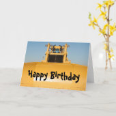 Happy Birthday Bulldozer Kaart (Gele Bloem)
