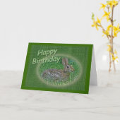 Happy Birthday Bunny Rabbit Cordining Items Kaart (Gele Bloem)