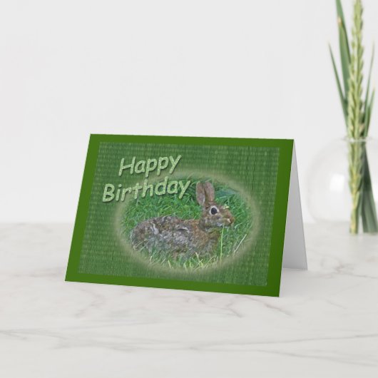 Happy Birthday Bunny Rabbit Cordining Items Kaart (Voorkant)
