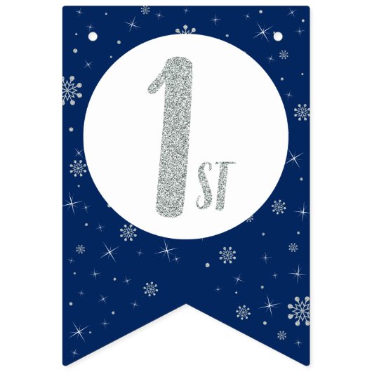 Happy Birthday Bunting Flags - Jongen 1st Birthday Vlaggetjes (Zevende vlag)