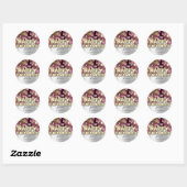 Happy Birthday Burgundy Silver Gold BALLOONS Ronde Sticker (Vel)