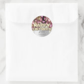Happy Birthday Burgundy Silver Gold BALLOONS Ronde Sticker (Tas)